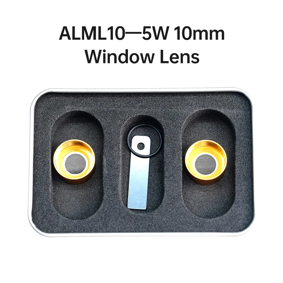 Algolaser 2pcs Alml10 5W/ 10W 10 mm okenné šošovky Laserová výmena pre DIY Kit DIY Kit Mini 10W/ Alpha 10W/ MK2 10W
