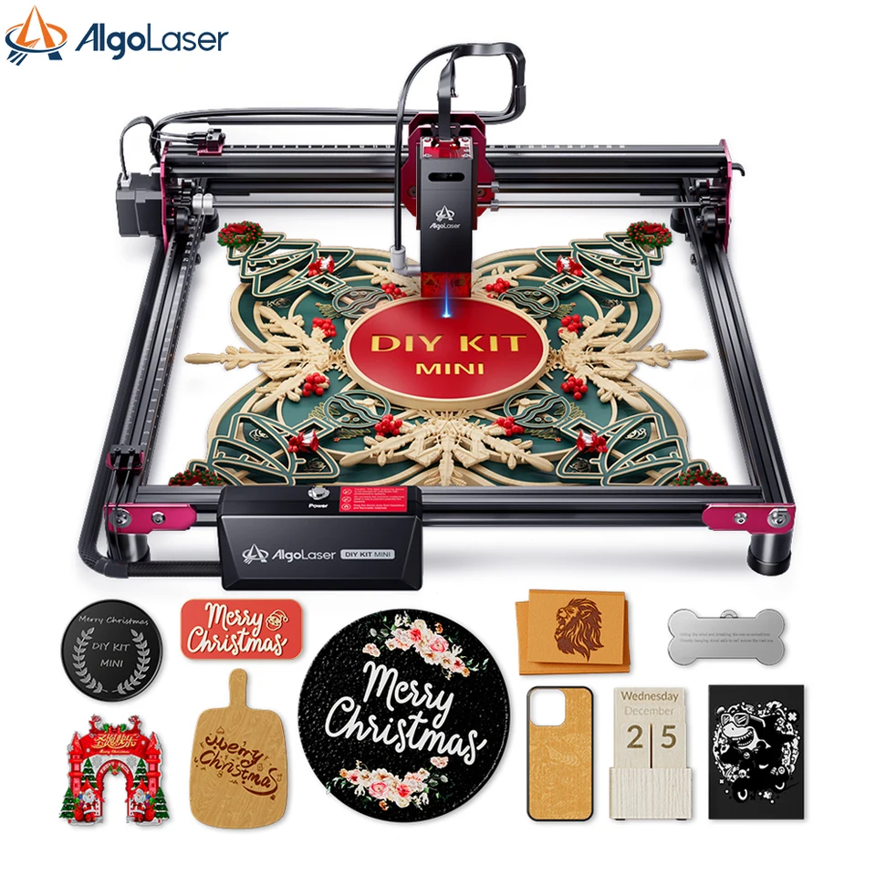 Algolaser Mini 5W Prenosný laserový rytec DIY Wi-fi App Machine maľovaný psí tag