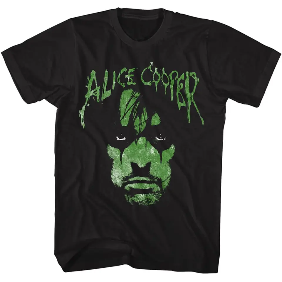 Alice Cooper Green Foto čierne tričko L Graphic y2k letné nadmerne veľtrhu