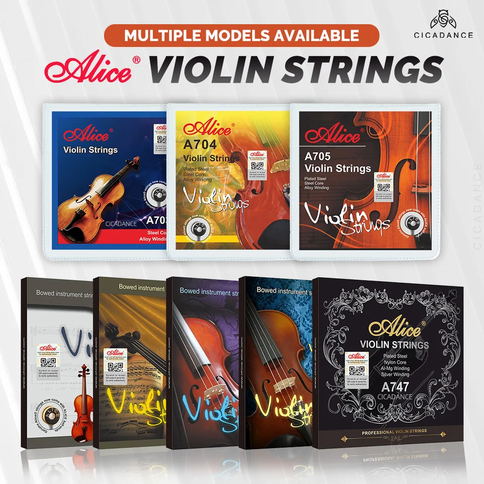 Alice Husle Strings vhodné pre 1/8 1/4 1/2 3/4 4/4 Husľový jasný tón pohodlný na hranie oxidačnej hudobnej časti darček