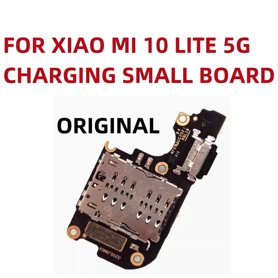 Alideao-Original USB Nabíjacia doska nabíjačky pre Xiaomi Mi 10 Lite 5G Mi10 Lite, nabíjajte malú dosku, elektrický objemový flex kábla kábla