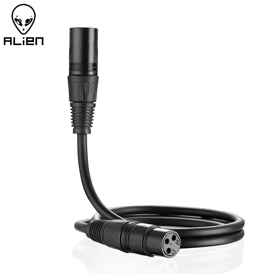 Alien 3 PIN XLR DMX Signál Connect Kábel Samec s ženským drôtom pre DJ Stage Par LED pohybujúca sa laserová laserová svetelná mikrofón reproduktor