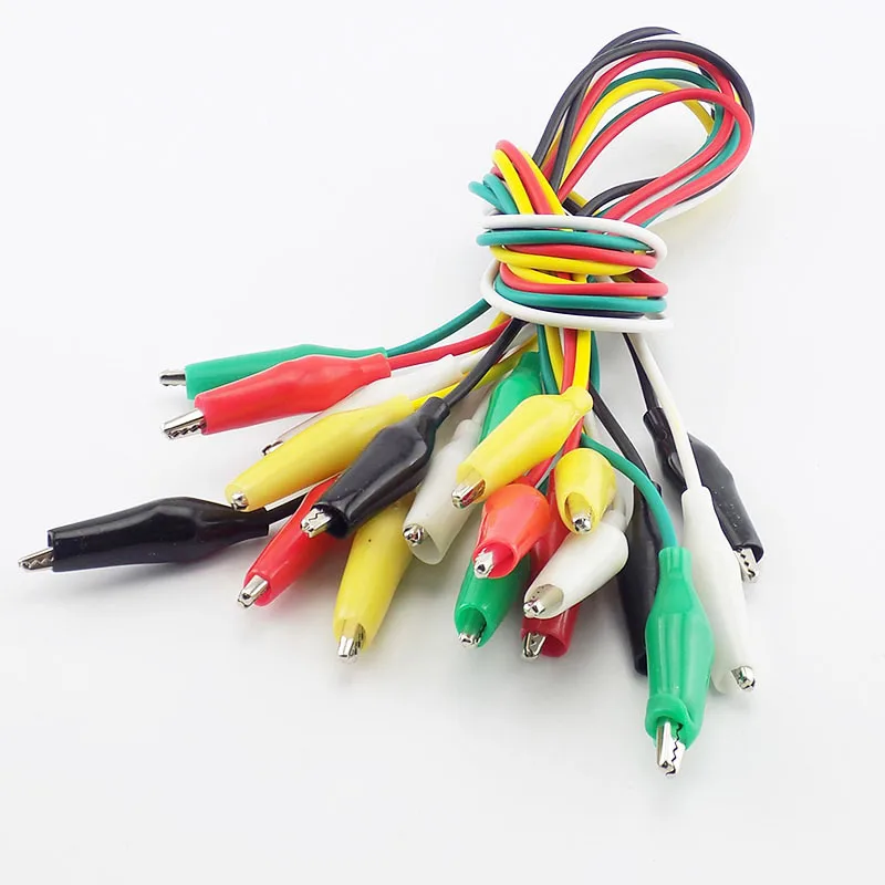 Aligátor Clips Test kábla Olovo vodičom elektrickým testom DIY Roach Clip Elektrické náhodne farebné krokodílové svorky D3