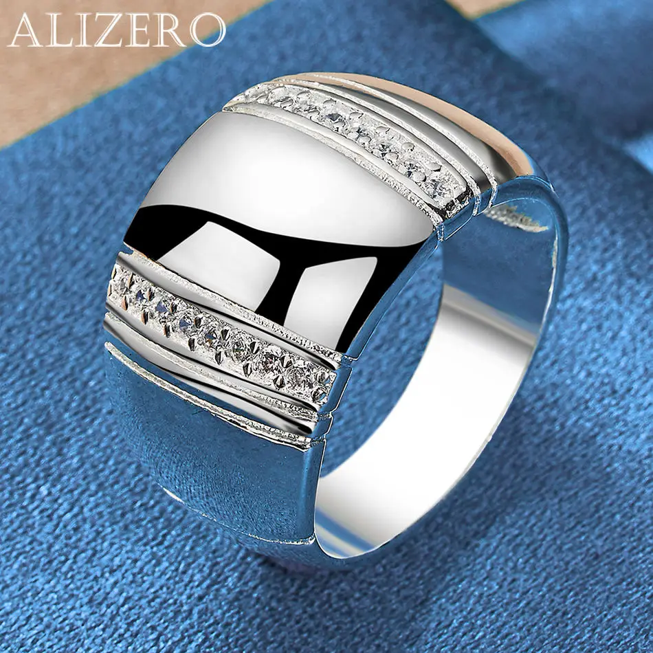 Alisero 925 Sterling Silver Rings Crystal Zircon Ring for Women Men Engagement Rings Eternity Ring Wedding Band Darčeky šperky