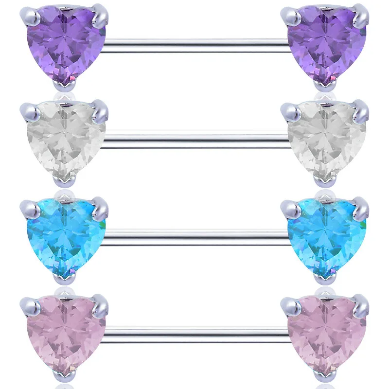 ALISOUY 1PC číry krištáľový srdcový bradavkový prsteň bradavky piercing mamilo sexy ženy bradavky kruhy krycie oceľové pirlingové šperky