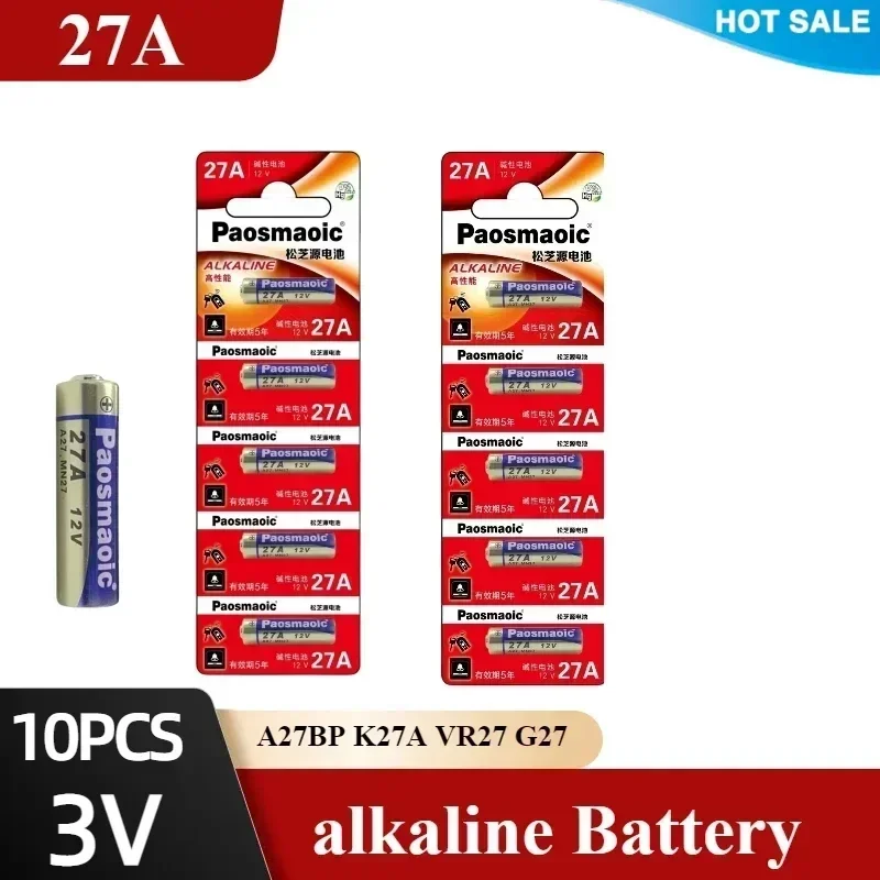 Alkalická batéria A27bp 5pcs 27a 12V pre budík bezdrôtovej myši K27A VR27 MN27 R27A G27A MS27 GP27A L828 V27GA ALK27A