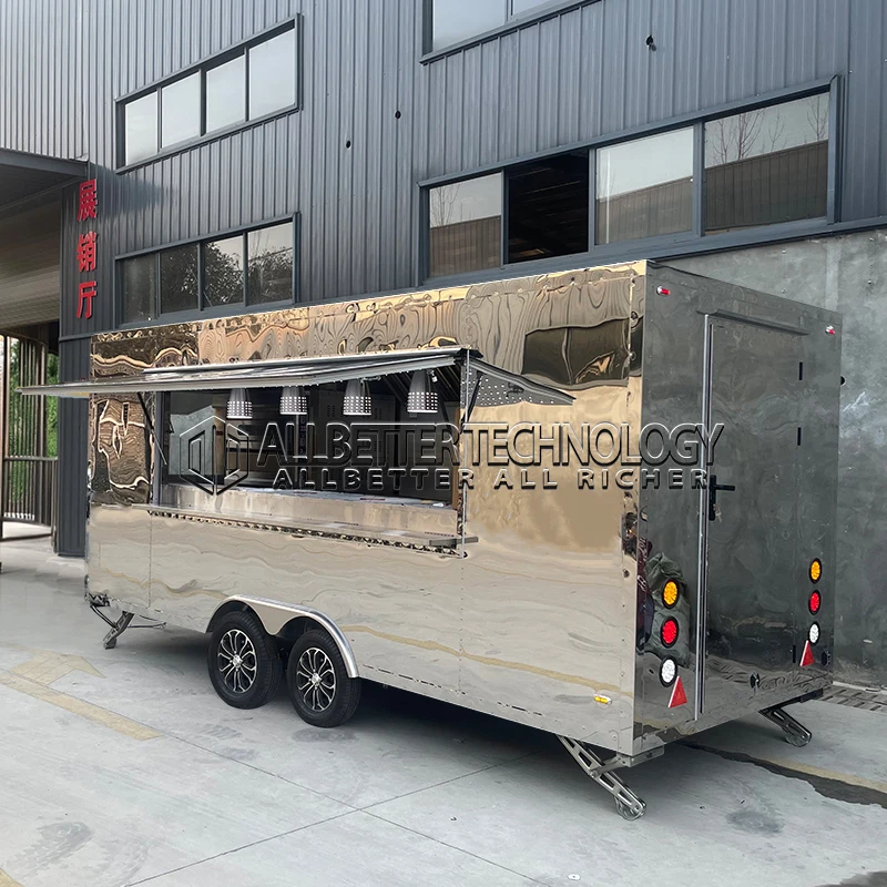 AllBetter High-end Food Truck Trailer Street Mobile Food Cart Cart Cart Kitchen Rýchle občerstvenie Truck s varením na predaj