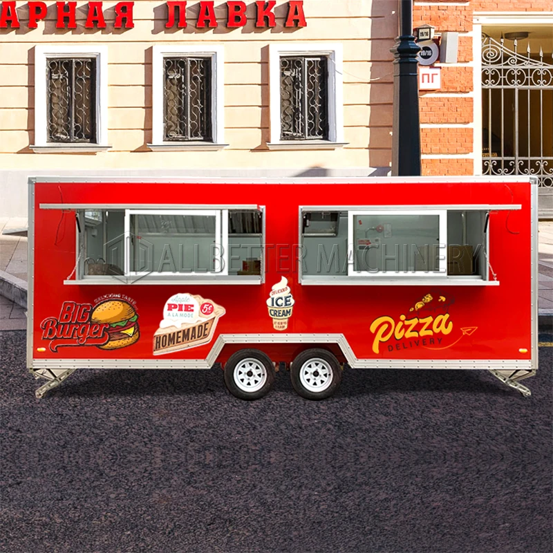 AllBetter Red Custom Pizza Ice Cart Cott Hot Dog Trucks Concession Food Trailer Mobile Food Truck Coffee Trailer na predaj USA