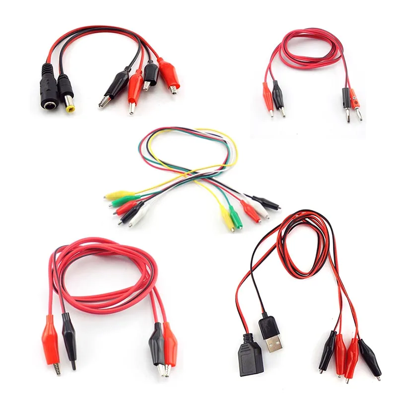 Alligátor Cilps to USB DC Muž samca samika banánovej zástrčky olovo olovo Drôtk