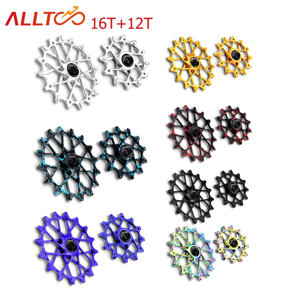 Alltoo Bicycle diel zadná prehadzovacia prehadzovač 12T+16T vodiace kolesá olejové ultrasmelné keramické ložisko pre cestný bicykel Shimano Sram MTB