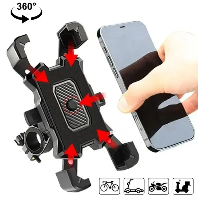 Alynic 360 ° Rotatovateľný držiak na elektrický bicykel pre držiak telefónu iPhone MTB Bike Motocykle Stán