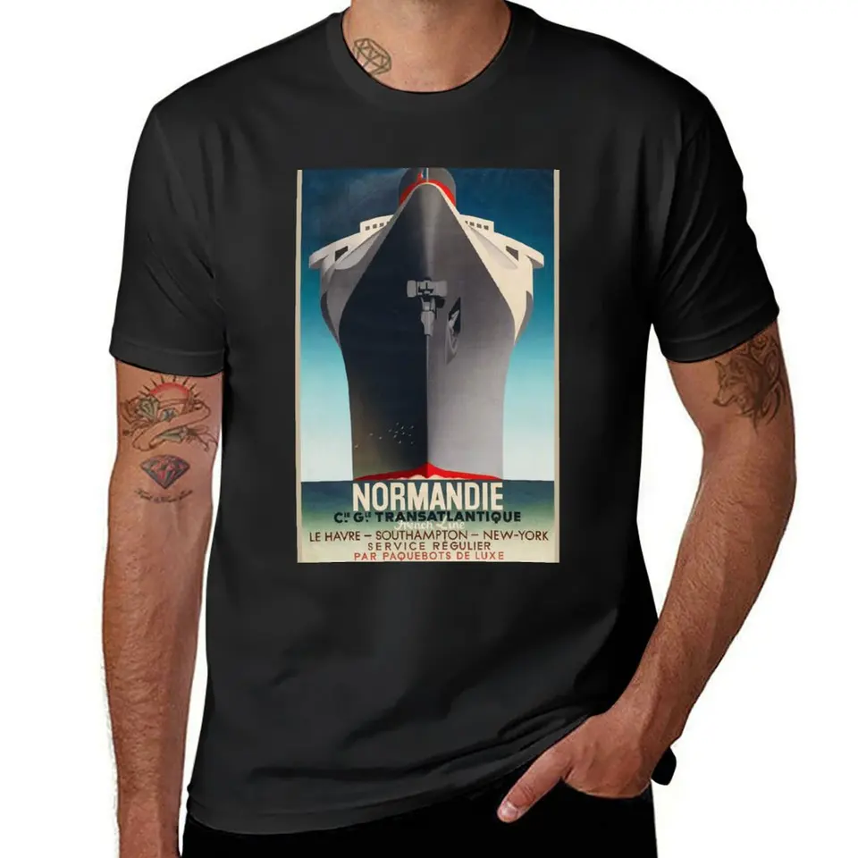 Am Cassandre Normandie Tričko Čierne pre chlapec Tees Graphics pánske oblečenie