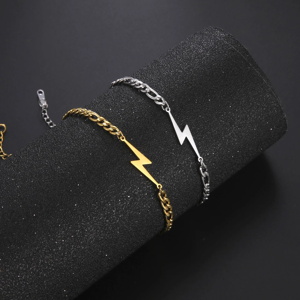Amaxer Lightning Pendant náramok z nehrdzavejúcej ocele pre ženy pre ženy Pulseira Feminina Lover's Engagement Jewelry