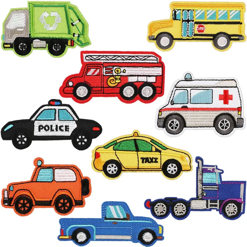 Ambulancia Engineering Patch vozidla Patch pre detské odevy batoh dekorácie Malé aplikačné železo na výšivkovom odznaku
