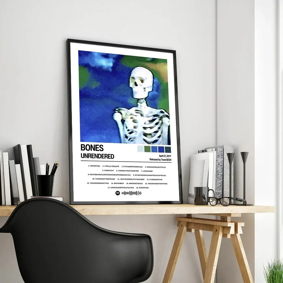 American Pop Rapper Bones Plagát estetika Experimentálne hudobné album obal hip hop plátno tlač pre nástenné umelecké koľaj