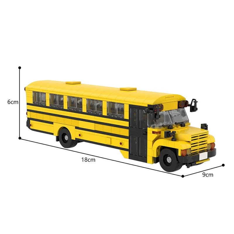 American USA Style School Build Block Block Set Ikonické vozidlá automobilov Fanatici pre deti zberné stanice s jedným obsahom verejných darčekov