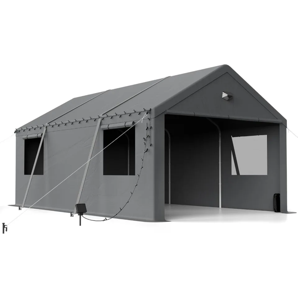 Americká Carport Canopy 12x20 High Duty, Carport Canopy, Prenosná garáž pre port auta, prístrešie auto celé počasie, sivé