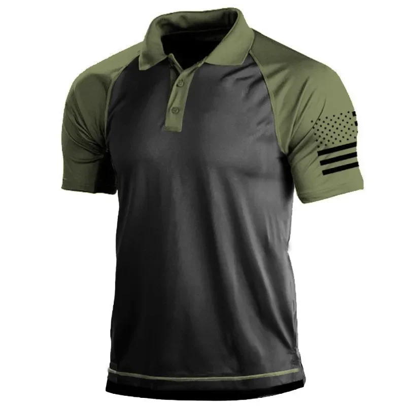 Americká vlajka Polovka Polovka pre mužov Farebné 3D tlačené tričká Outdoor Fashion Cast Sport Loose Street Tops Tops Tees