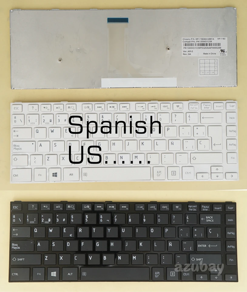 Americká španielska klávesnica pre satelit Toshiba S40 S40-A S40D S40D-A S40DT S40DT-A S40T S40T-A S45 S45-A S45T S45T-A Backlit / Nie