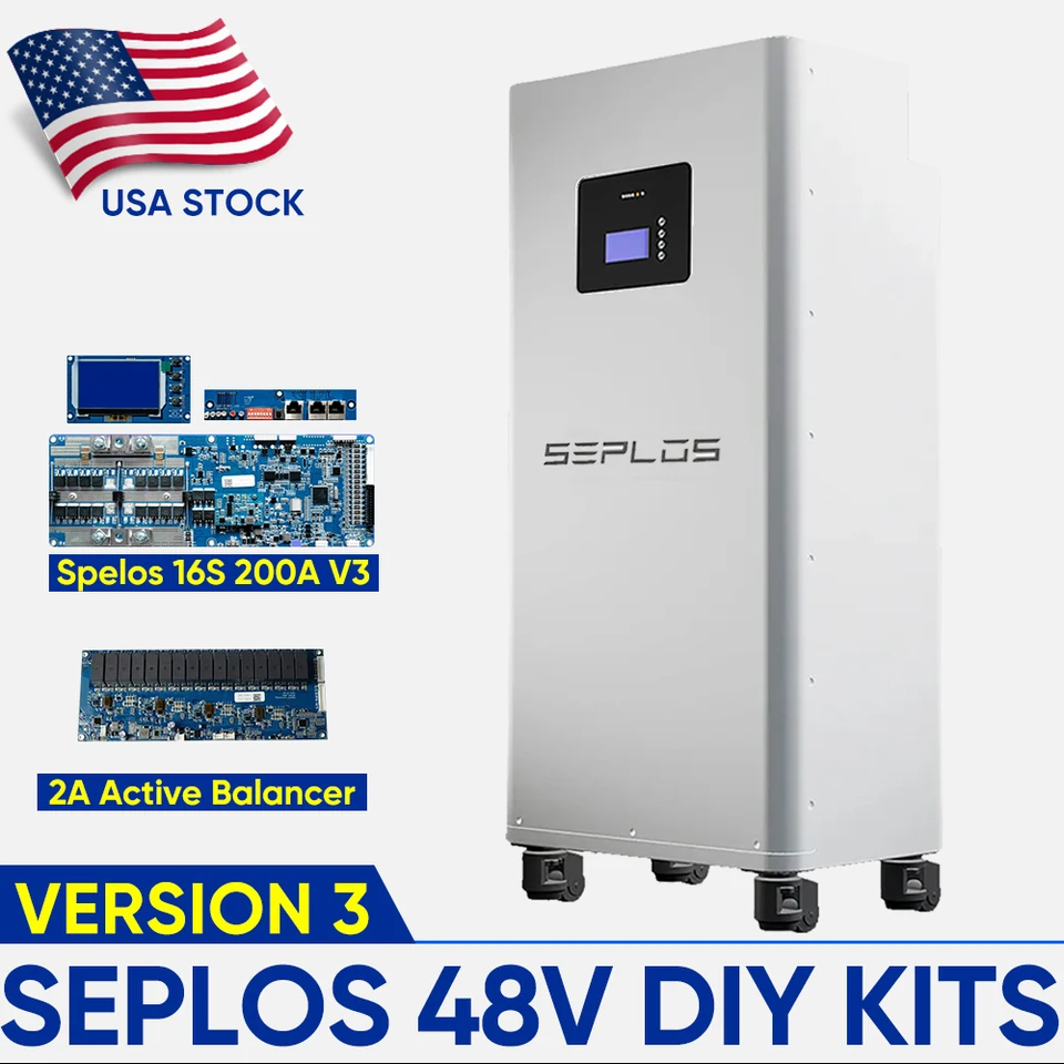 Americké zásoby V3 48V DIY KITS BATTERSKÉ LIFEPO4 SEPLOS Box Case 280AH 300AH 320AH EVE 2A AKCITNÝ BALANCER PUSE ZARIADENIE 51.2V BALENIA