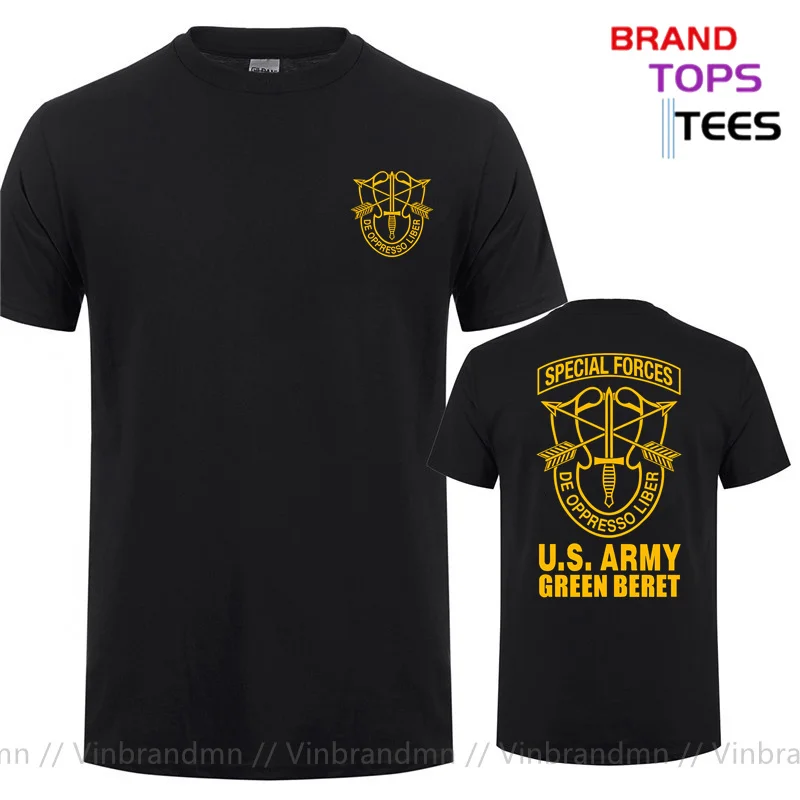 Americké špeciálne sily Crest-De Uppresso Liber Premium Premium Tričko Americkej armády Špeciálne sily Green baret Tričko Hip Hop Streetwear Tshirt