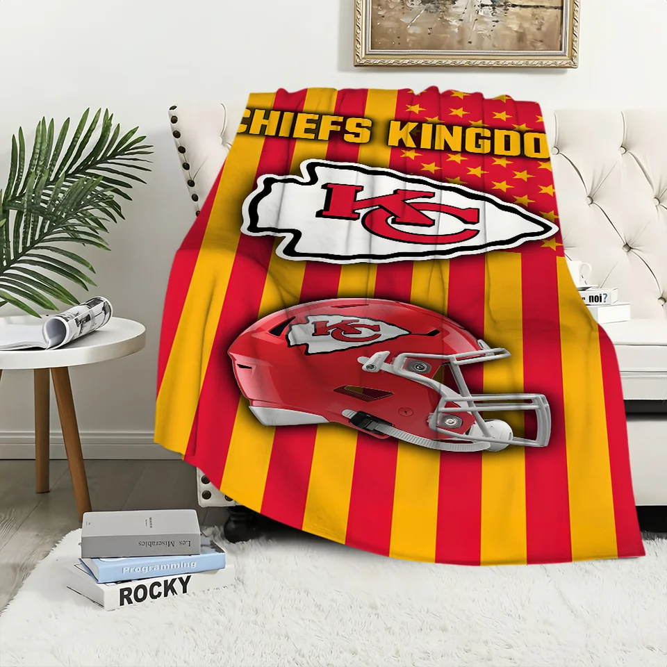 Americký futbal Cool K-Kansas City C-Chiefs prikrývka mäkká plyšová pohovka koberec pre obývaciu izbu spálňa domáce cestovné detské darčeky
