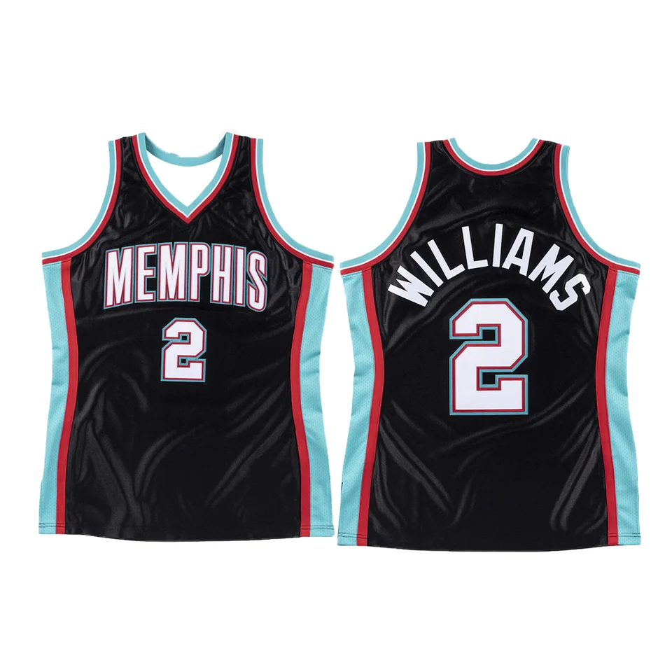 Americký mužský basketbalový dres retro klasický Jersey 2001/02 verzia Memphis č. 2 Jason Williams Black Classic