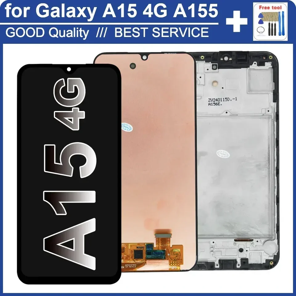 AMOLED LCD pre Samsung Galaxy A15 A155F LCD DISPLEY DISPIT DIGITIZERISTIKA NÁKLADY NA DISPLEET SAMSUNG A15 A155R LCD