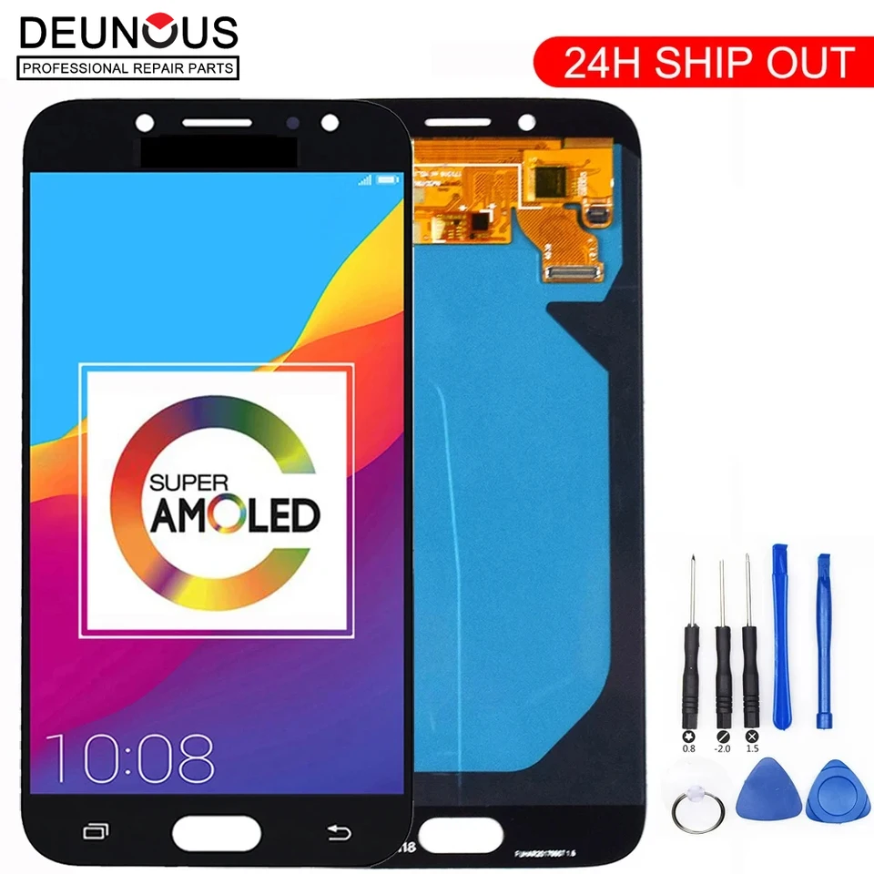 AMOLED Nový displej pre Samsung Galaxy J7 Pro LCD DISPLATB DOUPNÁCIA J730 J730F pre výmenu obrazovky Samsung J7 Pro LCD