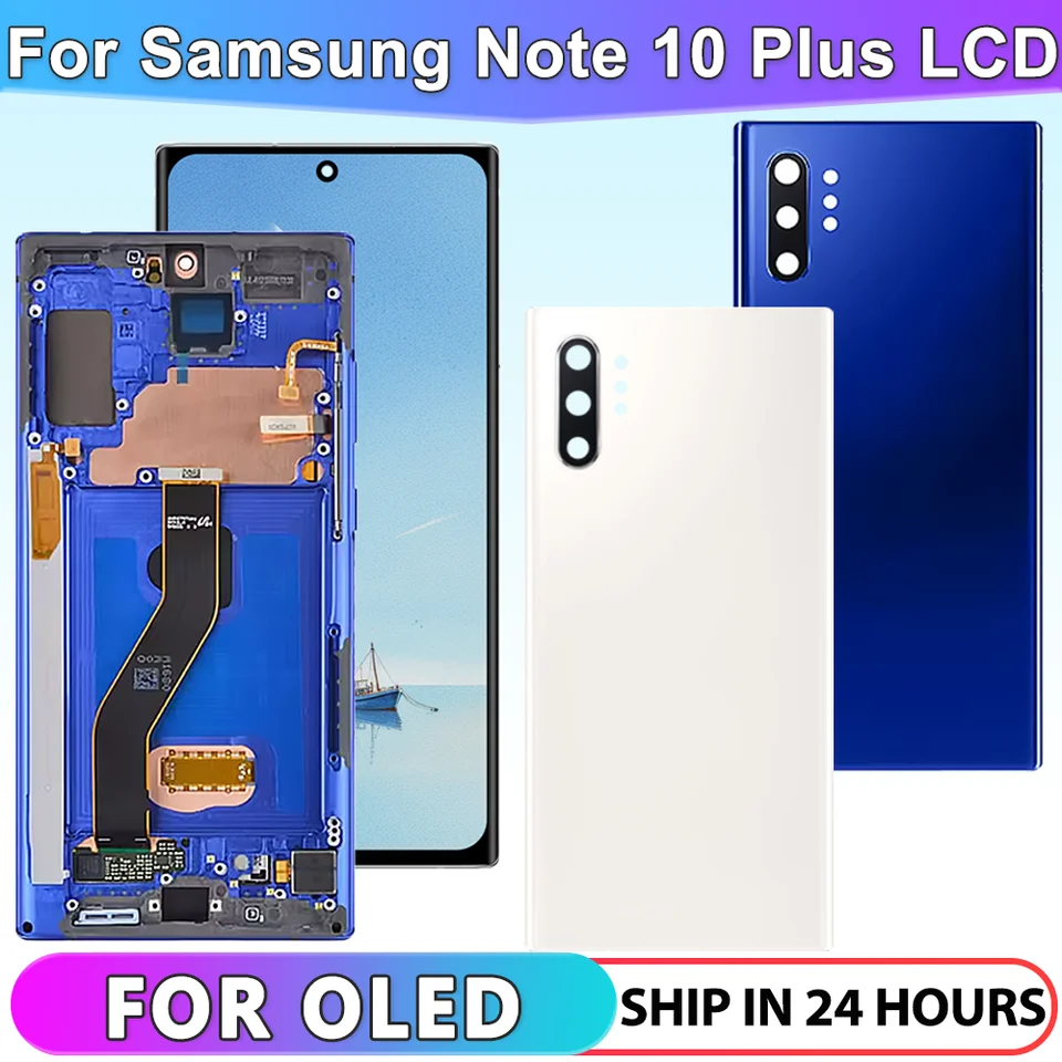 AMOLED POZNÁMKA 10 PLUS PLUS pre Samsung Galaxy Note10+ N975F LCD DISPLEY DOTATNÁ SCRON SICKE s Frame Support S OBCHODNÉ PRINCETY