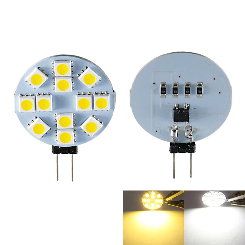 Ampoule G4 12V 24V Spotlight LED žiarovka DC 12 24 V Volt Čítanie automobilov Svetlo Super okrúhla morská karavanná žiarovka