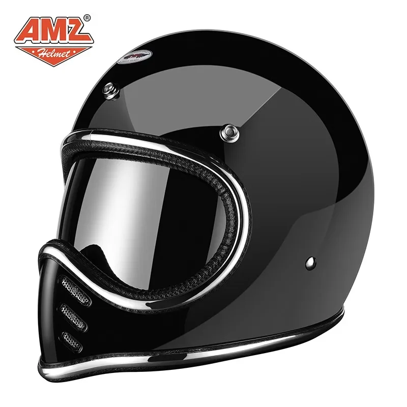 AMZ Japonec špicatý ústa malá prilba personalizovaná prilba retro motocykla plná sklo vlákien po celý rok celoročná plná prilba