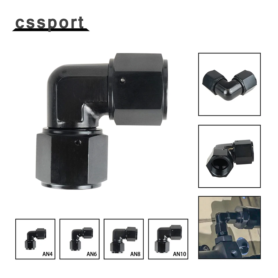 AN4 AN6 AN8 AN10 SWIVEL ELBOW HODES HODIERS 90 -stupňové závity na adaptéry potrubia hadice pre adaptér palivového potrubia spletenej čiary