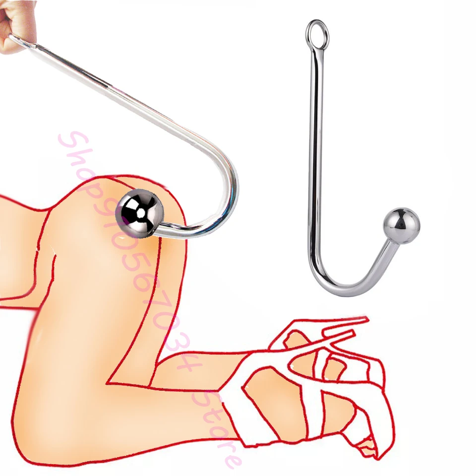 Anal hák z nehrdzavejúcej ocele s guľkou Masáž kovový zadok anus dilator sex hračky Men ženy gay análny sex bdsm pre dospelých