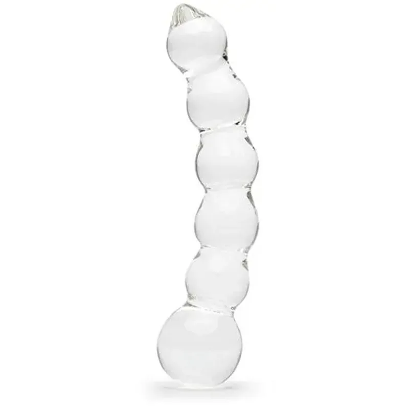 Anal Sex Lovehoney Glass Dildo - 9 -palcový korálkový dildo - zakrivený pre G -Spot a Anal Stimulácia - teplota hra a sensu