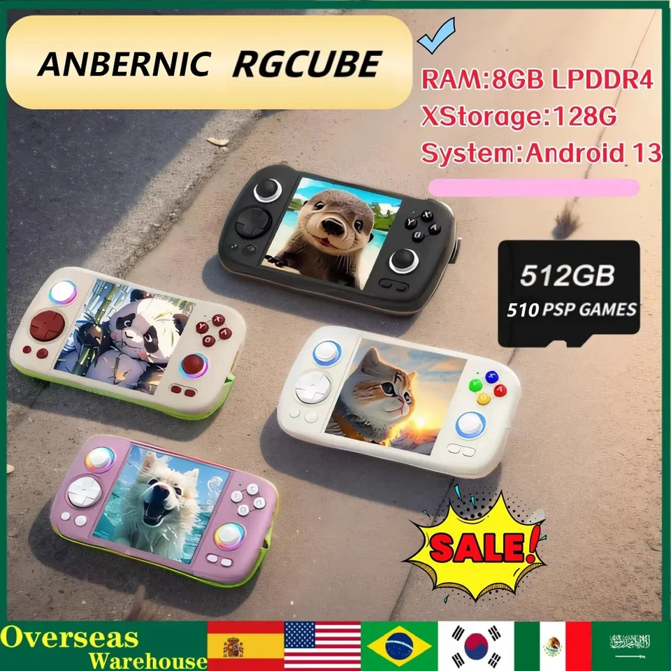 Anbernic RG Cube Video Video Ručná herná konzola 8G+128G 3,95 