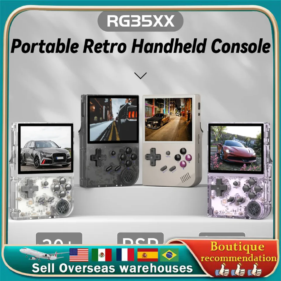 Anbernic RG35XX HRACKÁ HROVA CONSOLE H700 Procesor 3.5 '' IPS SCREE Linux System Retro prenosná video konzola 2024 Nový model
