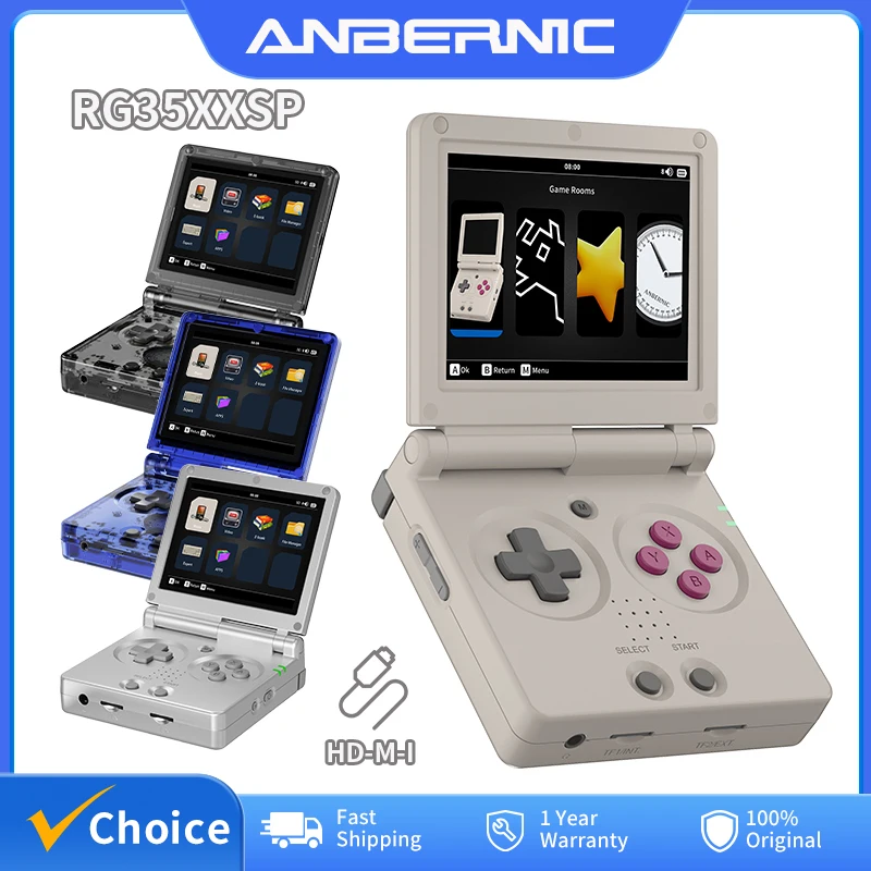 Anbernic RG35XXSP Prenosný Flip Retro vreckovú hernú konzolu 3,5 palca IPS obrazovky Linux Systém 3300 mAh podporuje 5G WiFi Bluetooth