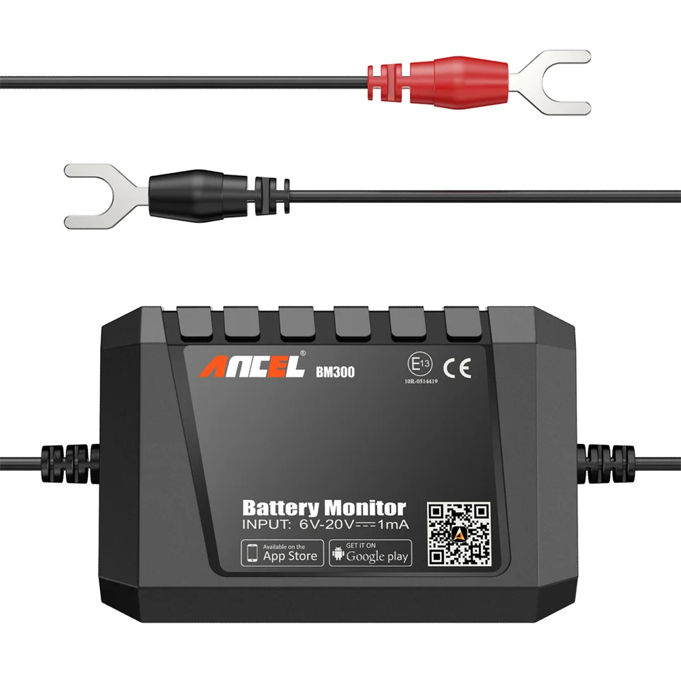 Ancel BM300 12V Tester automobilových batérií Automatické auto analyzátor batérie Obvod Elektrický systém OBD2 Scanner nabíjanie nabíjacích kľukových testov