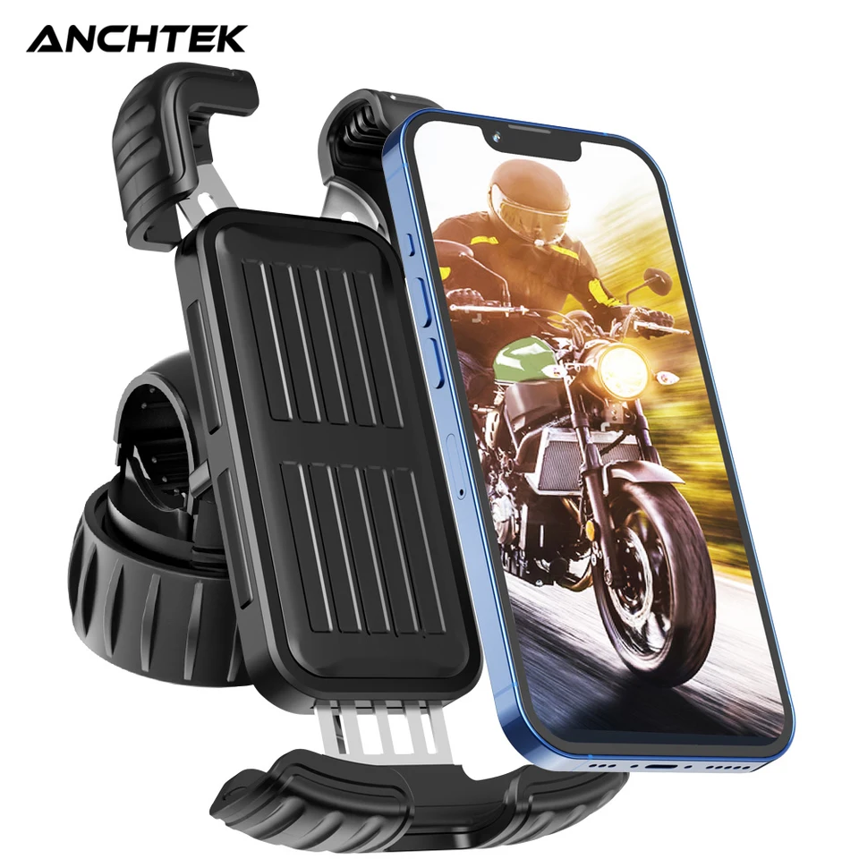 Anchtek 360 ° Držiak na motocykel Phone Universal Bicycle Phone Držiteľ cyklistov mobilného telefónu stán