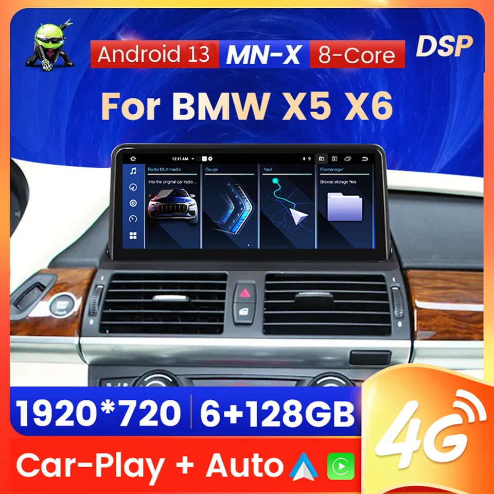 ANDORID 13 Multimédiá pre video prehrávač pre BMW X5 E70 X6 E71 2007-2014