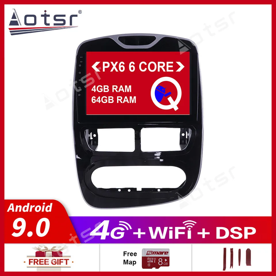 Android 10.0 Multimediálny hráč GPS GPS pre Renault Clio 2013 2014 2015 Auto s GPS Navigation Radio DVD Player Multimedia