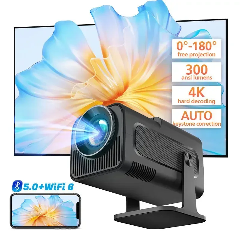 Android 11 390ansi HY320 Projector 4K natívny 1080p kvalita obrázka Dual WiFi6 upgrade Cinema Outdoor Prenosný projektor