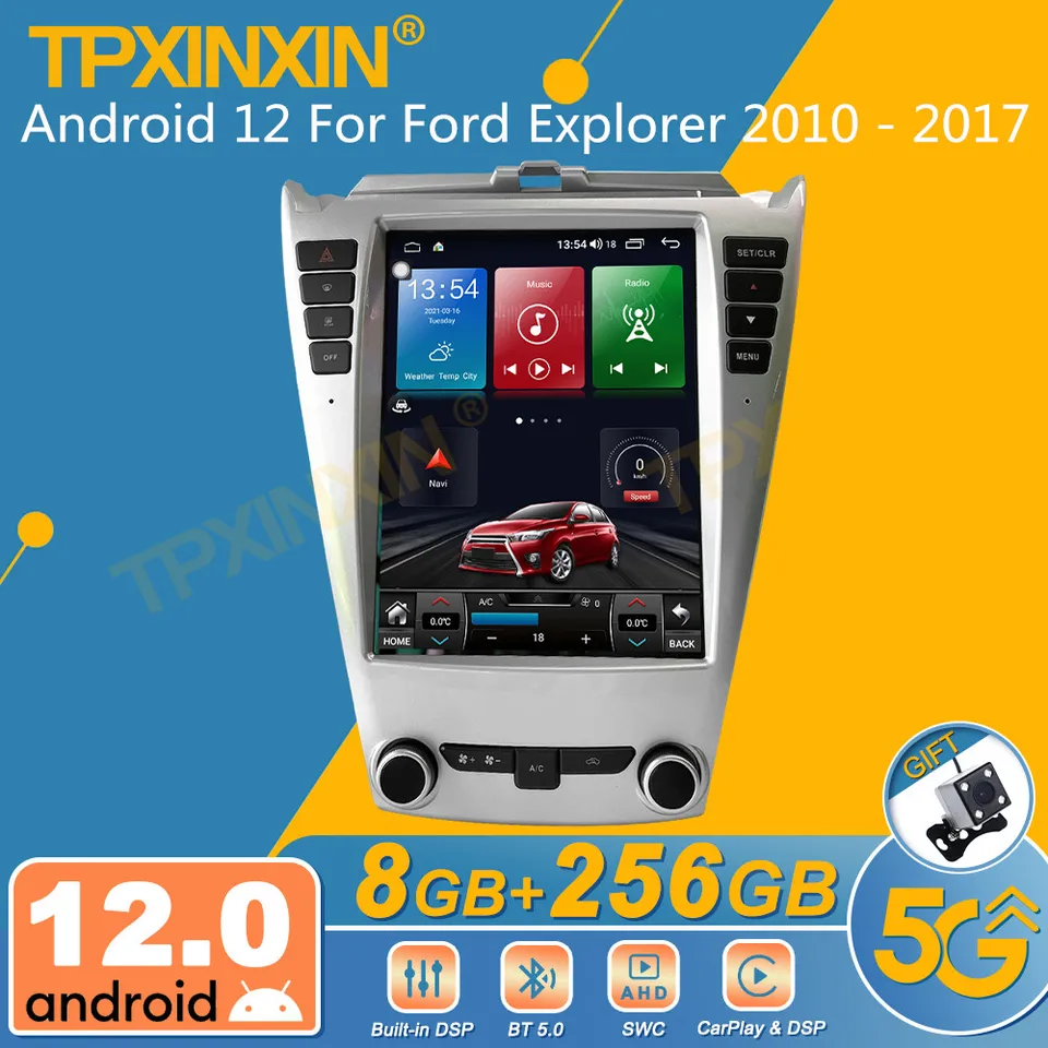 Android 12 pre Ford Explorer 2010 - 2017 Android Car Radio 2 Din Autoradio Stereo prijímač GPS Navigator Multimedia Player Unit
