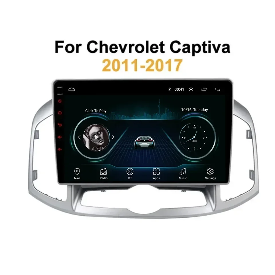 Android 13 Aut Radio pre Chevrolet Captiva 2011-2016 Multimedia Player 2 DIN CarPlay Stereo GPS DVD DVD Unit Camera