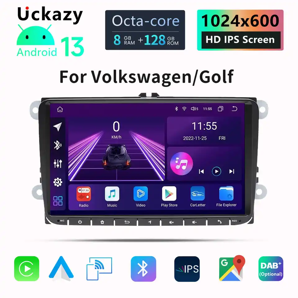 Android 13 Auto Radio pre Volkswagen Vw Passat B6 B7 CC Tiguan Touran Golf Polo CarPlay 4G Multimediálne GPS 2DIN Autoradio