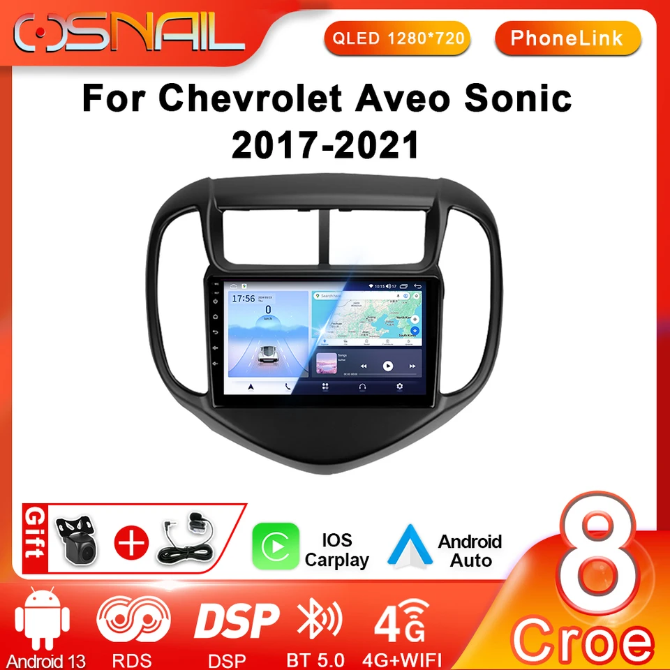 Android 13 pre Chevy Chevrolet Aveo Sonic 2017 - 2021 Car GPS navigácia Auto CarPlay Screen 2 DIN Multimedia Video Player