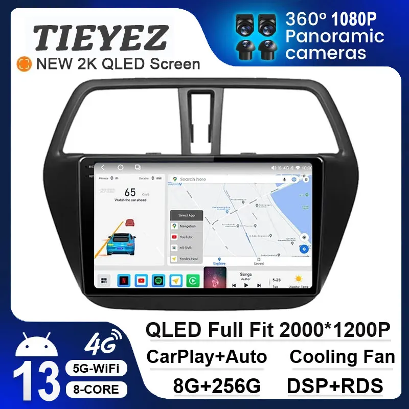 Android 13 pre Suzuki SX4 S-Cross 2014-2017 Auto Car Radio GPS navigácia multimediálny hráč stereofónne bezdrôtové hlavné jednotky CarPlay