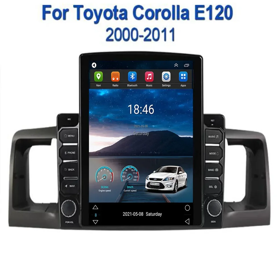Android 13 Tesla IPS Screen Car Radio pre Toyota Corolla E130 E120 BYD F3 multimediálny hráč GPS Navigation Stereo No 2Din DVD