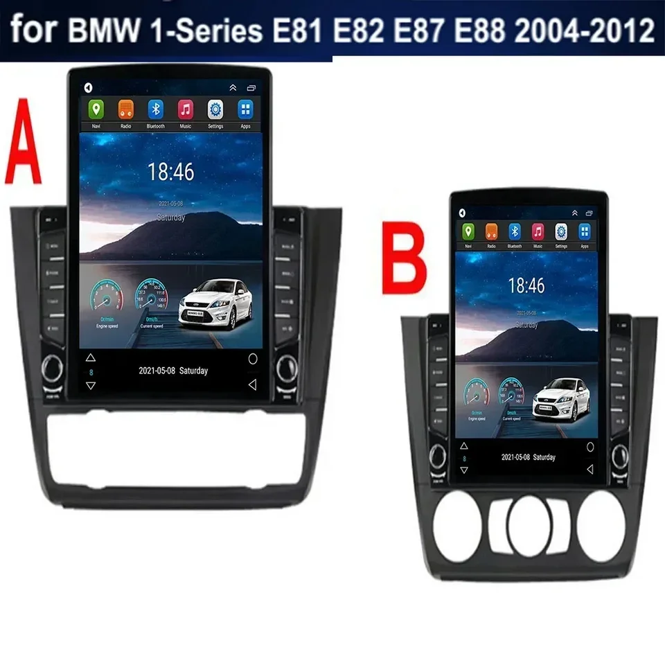 Android 13 Vertikálny štýl Tesla Screen Car Radio GPS navigácia Multimediálny hráč pre BMW 1 série E81 E82 E87 E88 2004-2012